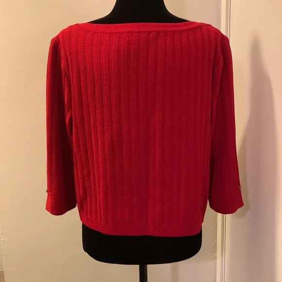 ST. JOHN SPORT by MARIE GRAY Bateau‎ Neck Boxy Sweater in Red - Picture 3 of 12